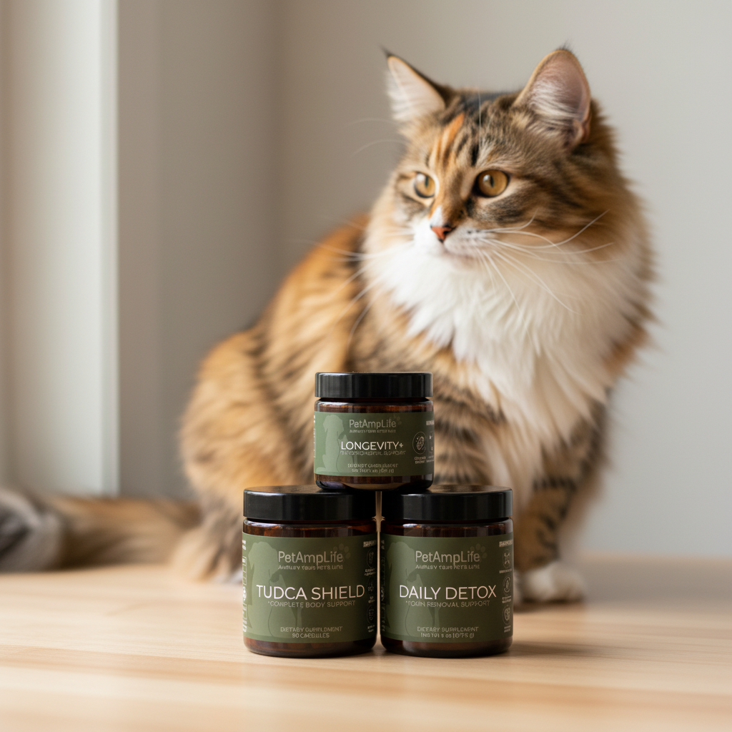 PetAmpLife products with cat